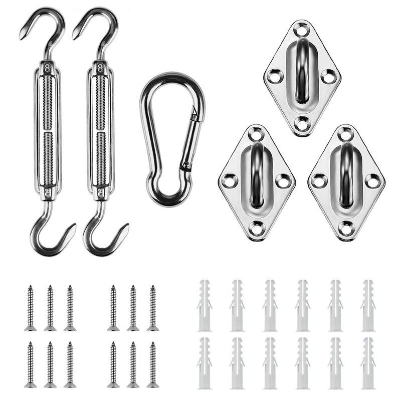 Artpuch Sun Shade Sail Hardware Kit 8 Inch for Triangle Sun Shade Sail Outdoor Installation 304 Stainless Steel - Image 1